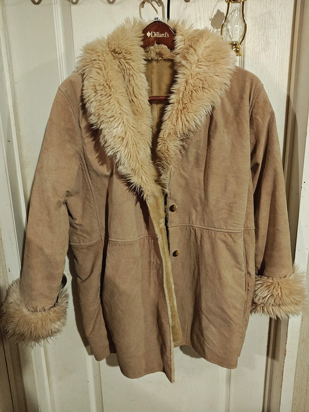 Wilsons Leather Tan Faux Shearling Teddy Coat